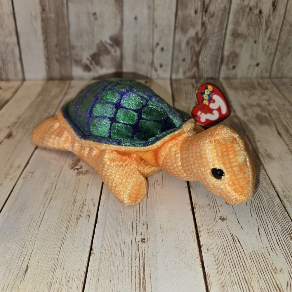 Ty Plush Turtle with Orange and Green Colors